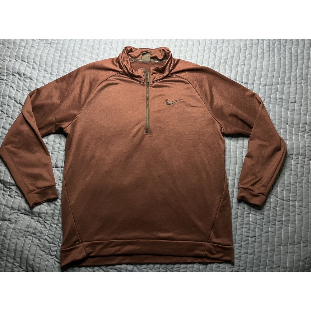 Nike Dri Fit Pullover 1/4 Zip Men's Size XXL 2XL Maroon Long Sleeve Training